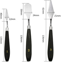 Geesatis 5 pcs Palette Knives Set Stainless Steel Painting Knife, Spatula Palette Knife for Oil Painting, Canvas, Acrylic Tool Accessories - Arteztik
