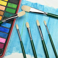 Juego de pinceles para artistas de pelo rojo y puro, para pintura acrílica de acuarela, mango de madera, 6 unidades - Arteztik
