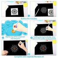 Mandala - Juego de herramientas para puntear y plantillas para pintar rocas, pintura de piedra, mandalas y arcilla con una bolsa de almacenamiento impermeable con cremallera azul para adultos - Arteztik
