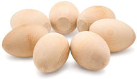 Woodpeckers - Huevos de madera de 1 a 3/8 pulgadas, parte inferior plana de madera sin terminar para manualidades de Pascua, sin pintar, listo para pintar y decorar. - Arteztik
