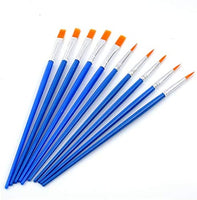 Juego de 50 pinceles de pintura, mango de plástico corto, cepillos de pelo de nailon para pintura acrílica, acuarela, arte, para niño, artista, estudiante, principiante, Mix(25plana +25round#1) - Arteztik
