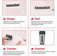 Cinta de papel de transferencia SOMOLUX Roll-12" x 50' para Silhouette Cameo, vinilo adhesivo Kricut para Des, pegatinas, Wacals, letreros, ventanas y otras superficies lisas (0.5'' Red Grid) - Arteztik
