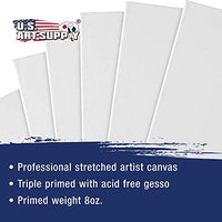 US Art Supply - Lienzo estirado sin ácido, 12.0 x 12.0 in, 7 unidades, 3/4 perfiles, imprimado, Gesso (paquete de 7 lienzos) - Arteztik
