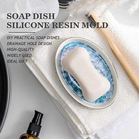 2PCS Silicone Soap Dish Resin Mold Oval/Square Drain Soap Box with Holes Epoxy Resin Casting Mould Home Organizer for Making Jewelry Tray Dishes Storage Indoor Decor Art Supplies Ideal Gift - Arteztik
