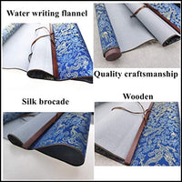 Ellkee - Papel de agua de tela mágica china reutilizable con 1 cepillo de bambú y 1 envoltorio para bolígrafos, juego de caligrafía china práctica para principiantes, escritura gruesa con desplazamiento (4 artículos) - Arteztik
