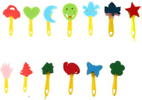 Halloluck - Kit de pintura para niños, kit de herramientas para aprender temprano a pintar con esponja, 31 piezas de pinceles con patrón de flores, juego de pinceles, delantal impermeable de manga larga - Arteztik
