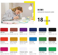 HIMI Gouache Juego de pintura, 18 colores x 1.0 fl oz, diseño único de taza de gelatina, estuche portátil con paleta para artistas, estudiantes, pintura de acuarela Gouache (rosa) - Arteztik
