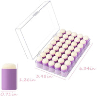 40 esponjas de dedo duraderas, almohadilla de tinta para estampado, cepillo con caja de almacenamiento para pintura, dibujo, tinta, tiza (morado) - Arteztik
