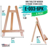 U.S. Art Supply - Caballete de mesa pequeño de 10.5 in, trípode de madera de haya, para niños, estudiantes, escuelas, pinturas, fiestas, mesas, caballetes de escritorio, portafotos de lona - Arteztik
