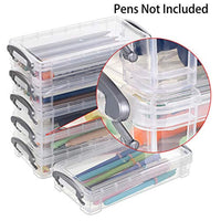 BTSKY Caja de lápices de gran capacidad, organizador de suministros de oficina, caja de almacenamiento de pinceles, lápices de pintura, caja de almacenamiento de acuarela, contenedor de bolígrafos, herramientas de dibujo (6 unidades) - Arteztik
