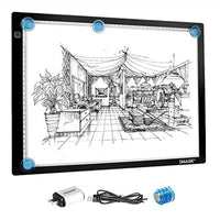 Almohadilla de luz LED de seguimiento magnético A3 para dibujo de artistas con 250 hojas de papel de calco, 9 x 12 pulgadas, 32 lb/50 GSM - Arteztik
