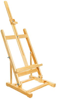 Caballete de estudio de madera de mesa con marco en H de 17 pulgadas de alto – caballete de pintura y exhibición de madera de pino natural, soporta hasta 12 pulgadas, soporte de escritorio resistente - Arteztik
