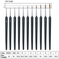 Juego de 11 pinceles de pintura en miniatura con mango ergonómico, apto para pintura acrílica, pintura de adultos por números, aceite, acuarela (negro) - Arteztik
