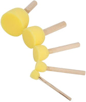 Fdit - Juego de 5 brochas de esponja para pintar o sellar manualidades, con mango de madera, para niños - Arteztik
