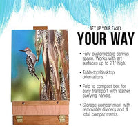 U.S. Art Supply Antigua - Caballete de madera ajustable para mesa de dibujo, madera de haya de alta calidad, estuche de almacenamiento portátil de madera para artistas, para almacenar pintura de arte, rotuladores, bloc de dibujo, caja para dibujo, pintura - Arteztik

