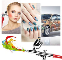 COSSCCI Upgraded Airbrush Kit, Portable Auto Mini Air Brush Gun with Compressor Kit Quiet Air Brush Painting Kits for Cake Decorating Makeup Art Nail Model Painting Tattoo Manicure (Black) - Arteztik
