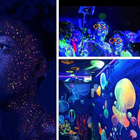 Seisso Polvo de pigmento que brilla en la oscuridad con lámpara, 12 colores de larga duración, tinte autobrillante, resina epoxi en polvo luminoso para arte de uñas DIY, pintura acrílica Slime, arte fino y manualidades, festivales, fiesta temática, Hallow - Arteztik
