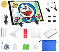 Tablero de luz para pintura de diamante con soporte, súper delgado, regulable, A4, 2da generación, con almohadilla de luz de pintura de diamante con kit completo de herramientas de pintura de diamante y accesorios - Arteztik

