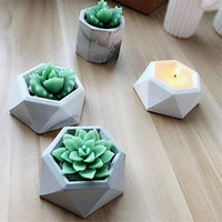 Molde de arcilla de cerámica para hacer bricolaje en plantas suculentas de silicona, molde para jarrón de hormigón, hecho a mano, para tartas, pizzas, gelatinas, microondas y congelador (diamante) - Arteztik
