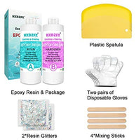 Kit de revestimiento de cristal transparente de resina epoxi 33.8 fl oz/38.4 oz – 2 piezas de resina de fundición para arte, manualidades, fabricación de joyas, mesas de río, guantes, taza de medición y palos de madera - Arteztik
