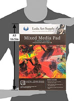 Leda Art Supply - Juego de 2 almohadillas para acuarela, acrílico o pintura al óleo con marcadores, bolígrafos o tinta hecha con papel de arte italiano (tamaño A3, 11,5 x 16,5) - Arteztik
