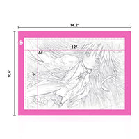 ME456 - Caja de luz LED de tamaño A4 para dibujo de tatuajes, diseño de animación, dibujo de dibujos, color rosa - Arteztik
