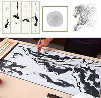 Ellkee - Papel de agua de tela mágica china reutilizable con 1 cepillo de bambú y 1 envoltorio para bolígrafos, juego de caligrafía china práctica para principiantes, escritura gruesa con desplazamiento (4 artículos) - Arteztik
