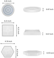 Moldes de posavasos para fundición de resina, 6 piezas DIY resina posavasos moldes de silicona, incluye hexágono, redondo, cuadrado para fundición con resina decoración del hogar, apto para adultos y niños - Arteztik
