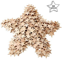 500 piezas de madera sin terminar en forma de estrella de Navidad, piezas de madera en blanco, adornos de madera para proyectos de manualidades y decoración (1.0 in) - Arteztik
