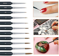 Juego de 11 pinceles de pintura en miniatura con mango ergonómico, apto para pintura acrílica, pintura de adultos por números, aceite, acuarela (negro) - Arteztik
