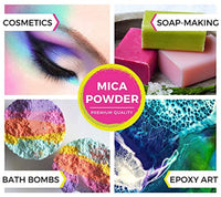 Pigmento en polvo MICA – Tinte de resina epoxi, fabricación de jabón, color de limo y bomba de baño, grado cosmético para brillo de labios y maquillaje – 24 colores de Craftwource - Arteztik
