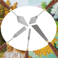 DerBlue Juego de 5 cuchillos de paleta de artista de acero inoxidable, espátula, paleta, cuchillo, rascador de mezcla, herramientas de arte delgadas y flexibles para pintura al óleo, mezcla acrílica, etc. - Arteztik
