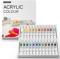 Juego de pinturas acrílicas de 24 colores, tubos de pintura acrílica para pintar, no tóxico, juegos de pintura para niños, adultos, principiantes, estudiantes, kit de arte profesional para lienzo, roca, madera, manualidades - Arteztik
