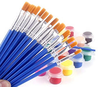 Juego de 50 pinceles de pintura, mango de plástico corto, cepillos de pelo de nailon para pintura acrílica, acuarela, arte, para niño, artista, estudiante, principiante, Mix(25plana +25round#1) - Arteztik
