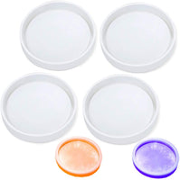 BoomYou - Juego de 4 moldes redondos de silicona para posavasos de resina y cemento para decoración del hogar - Arteztik
