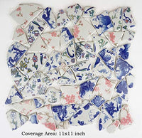 Lanyani Roto China Mosaico Azulejos, Azulejo de cerámica de porcelana azul y blanca esmaltado irregular para manualidades - Arteztik
