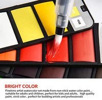 Juego de pintura de acuarela, 42 colores surtidos, kit de pintura plegable con 3 pinceles, bolsillo de viaje portátil, juego de bocetos de acuarela, pigmento de acuarela, suministros de arte, suministros de pintura, regalos para artistas, adultos - Arteztik
