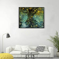 Lapoea - Kit de pintura al óleo para manualidades para adultos y niños, decoración de pared del hogar, bosque de luciérnaga, 15.7 x 19.7 in - Arteztik

