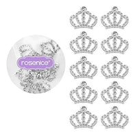 Rosenice - 10 adornos de corona de cristal para decoración de manualidades (plateada) - Arteztik
