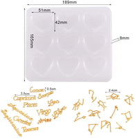 Stiesy - Moldes de resina de silicona con 12 constelaciones de resina epoxi, relleno de suministros para hacer joyas, llaveros, manualidades, manualidades, manualidades, herramientas - Arteztik
