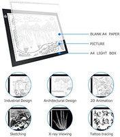 Caja de luz LED portátil A4, LITENERGY Light Pad USB Power LED Artcraft Tracing Light Table para artistas, dibujo, bocetos, animación - Arteztik
