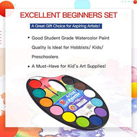 TBC The Best Crafts - Paleta de acuarela de 36 colores con 3 pinceles de pintura, suministros de arte educativo para la escuela de niños - Arteztik
