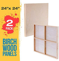 U.S. Art Supply - Tableros de madera de abedul de 24.0 x 24.0 in (24 x 24 pulgadas) de profundidad de artista (2 unidades) – lienzo de pared de madera de profundidad – pintura de medios mixtos, acrílico, aceite, encáustico - Arteztik
