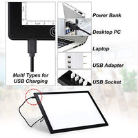 SUNVP - Caja de luz LED portátil A4 con USB, caja de luz profesional, intensidad regulable, pizarra de luz para artistas, dibujos, dibujos, animación, diseño de rayos X - Arteztik
