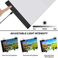 Juego de almohadillas de luz LED A4 para pintura de diamantes, almohadillas de pintura de diamante A4 portátiles, placa de luz LED de rastreo, mesa de brillo de luz regulable para bricolaje, vienen con pintura de diamantes y accesorios. - Arteztik

