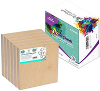 Daveliou Tablero de madera de madera de abedul 8x8-6-Pack de tableros para manualidades – Panel de madera acuñada utilizado por artistas para manualidades pintura y suministros de arte enzático - Arteztik
