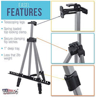 US Art Supply PISMO caballete de aluminio liviano, ideal para usar arriba de una mesa o piso, bolsa gratis - Arteztik
