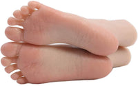 Maniquí de silicona con patas pequeñas, tamaño real para mujer, 1 par de calcetines de exhibición para zapatos de sandalia con forma de calcetín con clavos, estilo de vena platino, más realista - Arteztik
