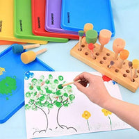 wfplus 40pcs 5 tamaños, redondo, juego de cepillo para polvo de esponja de espuma de pintura niños herramientas de pintura esponja Stippler Set para pintar manualidades y bricolaje - Arteztik
