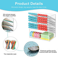 Marbrasse - Organizador de escritorio de acrílico transparente con 12 compartimentos (soporte para lápices con 2 tazas) - Arteztik
